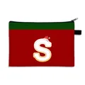 Sac cadeau de Noël rouge et vert avec grande lettre S et chapeau de Père Noël festif - Bonnet de Noël Lettre S Style