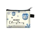 Mini portamonete natalizio con fiocchi di neve blu e scritta Merry Christmas - Stile Palline di Natale Blu (12)