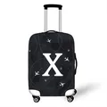 Elastic luggage cover featuring black camouflage with white planes and letter X print - Style X (24)