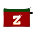 Sac cadeau de Noël rouge et vert avec lettre Z blanche et petit bonnet de père Noël - Bonnet de Noël Lettre Z Style