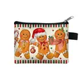 Mini portamonete natalizio con omino di pan di zenzero, zip e passante laterale - Stile Famiglia di Omini di Pan di Zenzero (19)