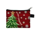 Mini portamonete natalizio a righe rosse con motivo ad albero festivo e cerniera lampo - Stile Albero di Natale a Righe Rosso Scuro (21)