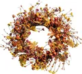 Autumn wreath with pumpkins, berries and maple leaves for Thanksgiving door decoration - 45cm / Style B