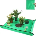 Tapete de jardinería verde impermeable con broches para trasplante de plantas en casa - 50x50cm / Cian