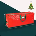 Waterproof red Christmas tree storage bag with reinforced handles and label slot - Red - Medium