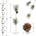 6.7ft Artificial Christmas garland with pine needles, cones and snowy holiday detail - Snowy Pine Needle Garland String Lights (G013.3112)