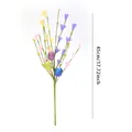 Ostern künstliche Blumenstiele mit bunten Eiern und Wildblumen, 45cm Blumenspieß - Einzelzweig-Stil / Lila