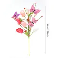 Kunstmatige tulpen boeket met vlinders en bessen voor decoratie, hoogte 45cm - Stijl met Enkele Steel