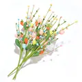 Branches de Pâques artificielles avec œufs colorés et carottes pour décor de fête - 3 Pièces / Branche D'oeuf De Pâques Carotte
