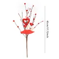 Ramo decorativo di San Valentino 45cm con bacche rosse e cuori per la casa - 45cm / Ramo Decorativo Cuori Labbra / 1 Pezzo/Confezione