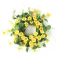 30cm künstlicher Kranz mit gelben Gänseblümchen und Eukalyptus für Frühlingsdeko - Gelbes Gänseblümchen Eukalyptus Stil (A048-1)
