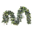 Kunstmatige eucalyptus slinger met witte bloemen voor huis en bruiloft decoratie - Eucalyptusblad Witte Bessentijl