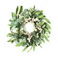 Ghirlanda di eucalipto artificiale da 30 cm con bacche per decorazione casa e nozze - Stile Eucalyptus Bacca Bianca (A048-3)