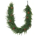 Realistische Norfolk-Kieferngirlande mit grünen Nadeln und braunen Zapfen für Weihnachten - Zapfen Akzentuierter Stil (A061)
