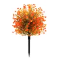 Artificial camellia and eucalyptus garden stake with vibrant orange and yellow foliage - Autumn Eucalyptus Ground Stake (B041)
