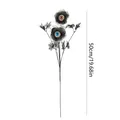 50cm Halloween Künstlicher Rosenzweig mit gruseligen Augäpfeln für Gothic Dekoration - Basisstil (B048)