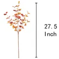 Einzelner 70 cm künstlicher Eukalyptuszweig mit herbstlichen Blättern in Orange - Groß / Orangerot