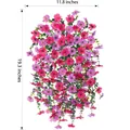Detaillierte Maßtabelle für künstliche hängende Veilchen in der Größe 11,8 x 19,3 Zoll - Lila Rosa Rosenrot