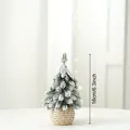 Mini-Weihnachtsbaum 16cm mit Schneebeflockung und dekorativem Korbgeflecht-Sockel - Kleiner Stil (16CM)