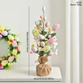 Detailed view of Easter egg tree with dimensions and burlap base for festive decor - Easter Egg Decorative Tree Ornament (FHJ005-Easter Egg Artificial Flower Craft Ornament)
