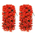 Artificial red bougainvillea hanging plant vine for indoor and outdoor wall decoration - Sunset Red