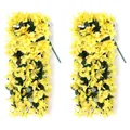Artificial yellow bougainvillea hanging flowers for wall decor, two-piece floral set - Yellow