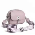 Sac bandoulière chic lilas en similicuir avec large bandoulière à motifs - Violet