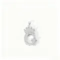 Detailed close-up view of the exquisite letter G crown pendant encrusted with sparkling zirconia. - Letter G