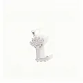 Close-up detail shot of a stylish letter L pendant featuring sparkling cubic zirconia. - Letter L