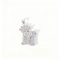 Detailed close-up view of the sparkling zircon paved letter M pendant featuring a mini crown. - Letter M