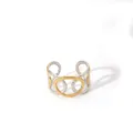 Detail view of two-tone geometric open ring with interlocking gold and silver rings - Geometric Ring Nested Hollow (29-DQ-W-1806)