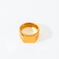 Minimalist gold plated titanium steel signet ring with polished square face - US 6 / Square (W305) / Gold
