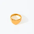 Minimalist stainless steel ring with a golden heart-shaped design and polished finish - Heart Gold