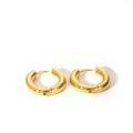 Minimalistische 18k vergoldete Edelstahl-Creolen mit poliertem Hochglanz-Finish - Polierter Dicker Creolen-Stil (YYE023697-G-40)