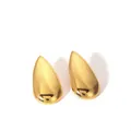 Poliertes 18 Karat vergoldetes Edelstahl-Ohrstecker in Wassertropfen-Form - Minimalistischer Tropfen-Stil (YYE023697-G-45)