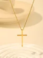 Gold stainless steel cross pendant necklace minimalist fashion luxury jewelry for women. - W1718 Cross Style 3