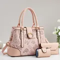 Nude-rosa Handtaschen-Set 3-teilig mit Shopper, Clutch und kleinem Geldbeutel - Rosa