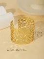 Specifiche dettagliate delle dimensioni per il bracciale rigido a foglia in oro 18k - Forma a Foglia Traforato (Stile 1)