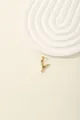 Macro detail of gold letter Y pendant with blue and white zircon gemstones - Letter Y