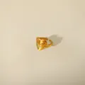 Close-up of heart-shaped gold ring featuring hand-painted floral motifs and LOVE engraving - LOVE Lettering (W319LOVE)