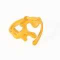 Detail of 18K gold-plated open ring with an irregular molten abstract design - Irregular Molten Design / Gold