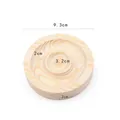 Natural light wood display tray for bracelets featuring 9.3cm outer diameter size details - Round