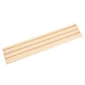 Long solid wood display base with four parallel slots for cards and jewelry - 1 Tier
