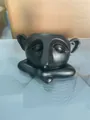 Matte black resin human face eyeglass holder and abstract creative table ornament - 8.5*11cm / Black