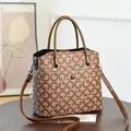 Borsa a secchiello marrone con stampa monogramma G e manico superiore da donna - Monogramma Vintage Lettera G (Stile 6)