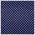Foulard quadrato in finta seta blu scuro con motivo a pois bianchi vista piana - 60cmx60cm / Blu navy