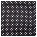 Detailed shot of purple polka dot silk-like satin scarf with smooth stitched edges - 60cmx60cm / Black