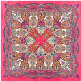 Damen Seidenschal mit Paisley-Muster, 100x100cm quadratisches Sonnenschutz-Schultertuch - 100cm*100cm / Fuchsia