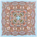 Blaues quadratisches Seidentuch für Damen mit Paisley-Blattmuster, 100cm x 100cm Schal - 100cm*100cm / Himmelblau