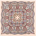 Detail von Paisley-Blattmuster auf rosa 100cm Seiden-Sonnenschutzschal für Damen - 100cm*100cm / Beige